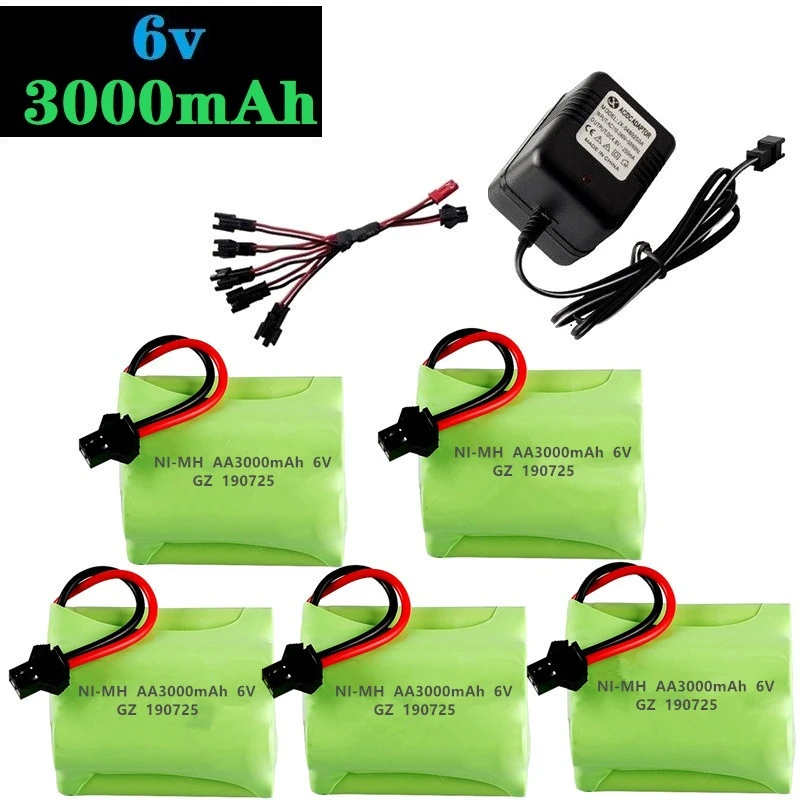 6v 3000mAh батарея и зарядное устройство для RC автомобилей Роботы танки пистолет