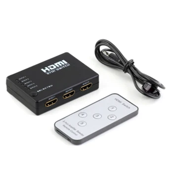 

Portable Black 3 Port In 1 Port Out 1080P 3D HDMI Auto Switch Switcher Selector Splitter Hub + IR Remote