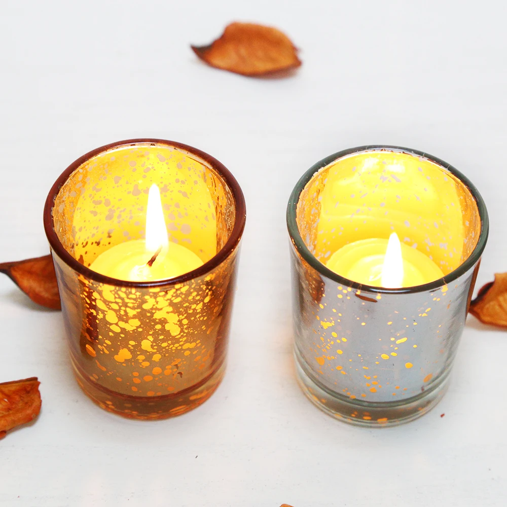 Set of 6 Sliver Golden Empty Candle Holders Ideal for DIY Parties Wedding Special Events Aromatherapy and Everyday Use Tea Light | Дом и сад