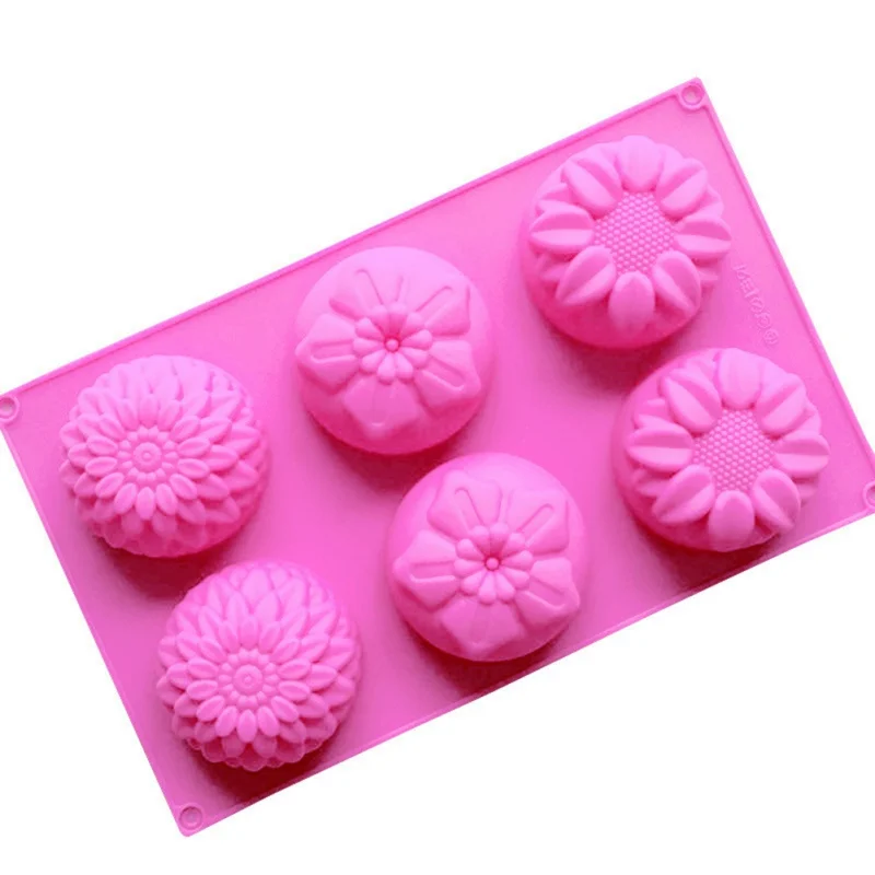 

Silicone Soap Purple Flower Shaped Silicone Mould DIY Handmade Candle Cake Baking Soap Moulds Mold Kitchen Tools Soap Making