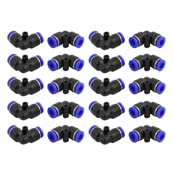 

100 Pcs / Pack PV Pneumatic Fittings L Type 2-Way Elbow for 6mm Tube