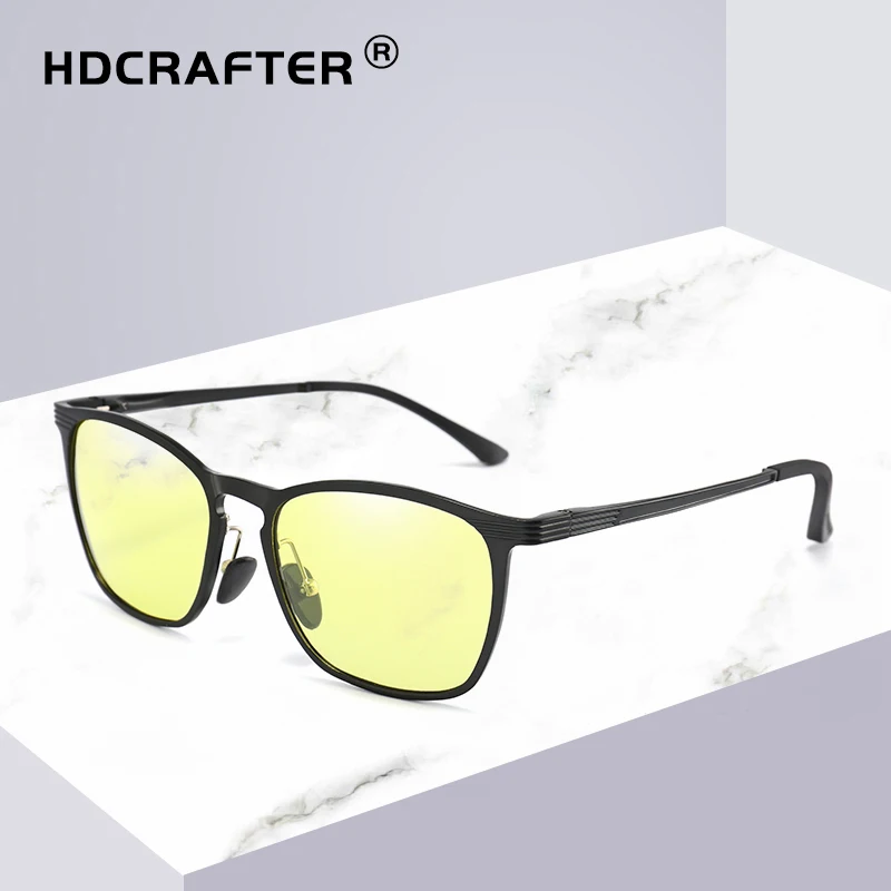 HDCRAFTER квадратные поляризованные солнцезащитные очки для мужчин UV400 Высокое качество вождения зеркало солнцезащитные очки винтажные Lunette De Soleil Homme