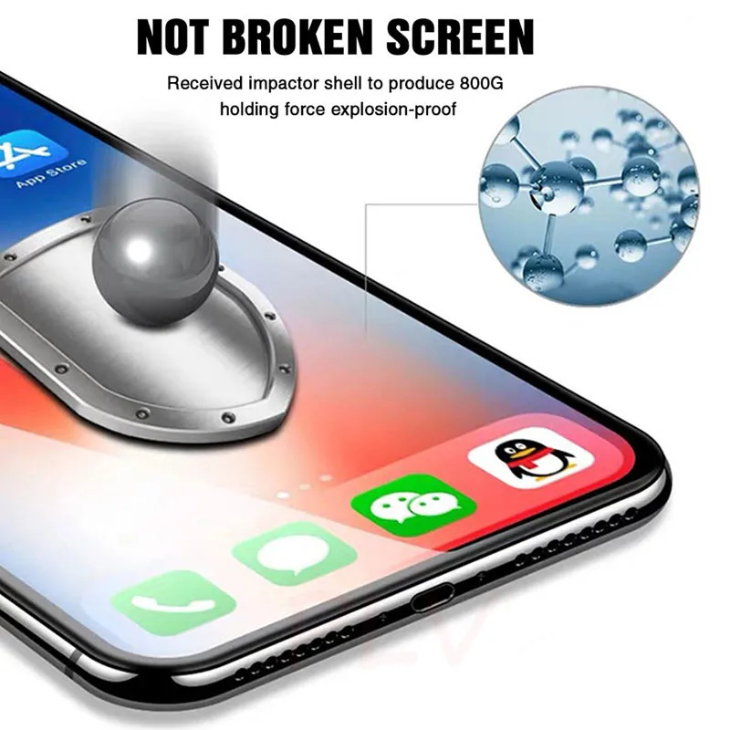 Für iphone 11 pro max gehärtetem glas für iphone xr xs max glassfor iphone 7 8 plus 6 glas schutz b