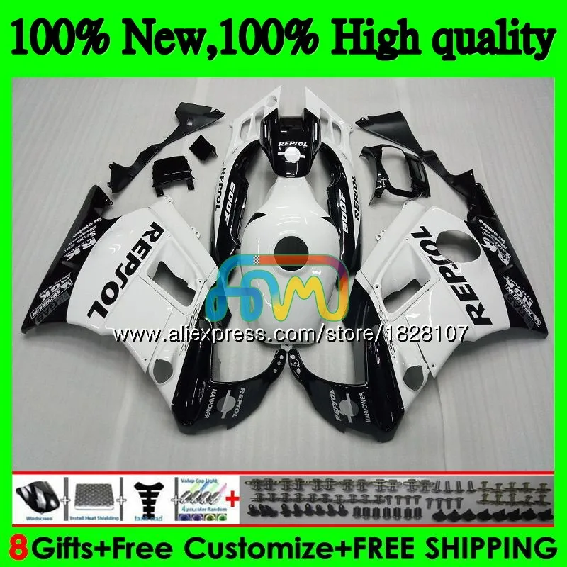 Корпус+ майка для HONDA CBR 600F3 600 F3 FS CBR600FS 3BS. 13 CBR600 F3 CBR600F3 Repsol белый 1995 1996 1997 1998 95 96 97 98 обтекатель