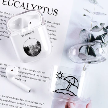 

Air Plane Pattern Case For Airpods 1 2 Charging Box Clear PC Cases For apple air pods 1 Hard Cover Shockproof Coque