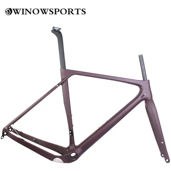 

2020 Premium wine red matte carbon road bike frame S/M/L/XL Suitable for carbon gravel bicycle carbon bike