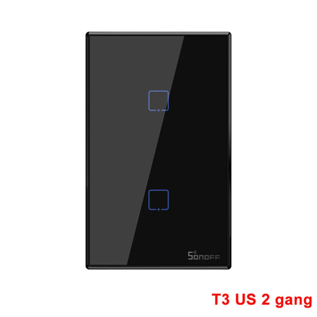 Интеллектуальный выключатель света SONOFF T3US1C-TX 1/2/3 RF Дистанционное управление Wi-Fi панель переключения Совместимость с Alexa Google Home US Стандартный