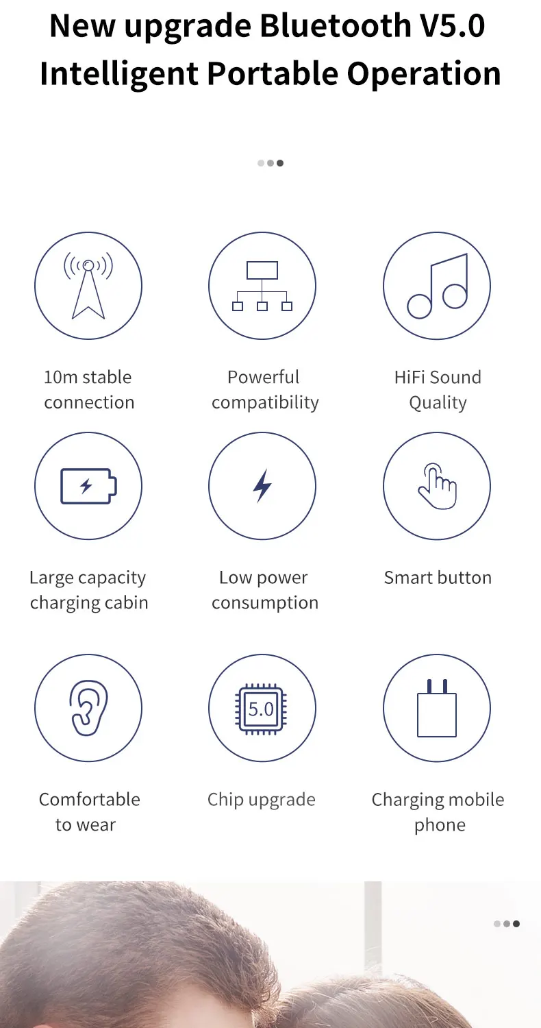Q19 Bluetooth 5,0 наушники TWS беспроводные наушники-вкладыши с двойным микрофоном HiFi IPX5 водонепроницаемые мини спортивные игры гарнитура