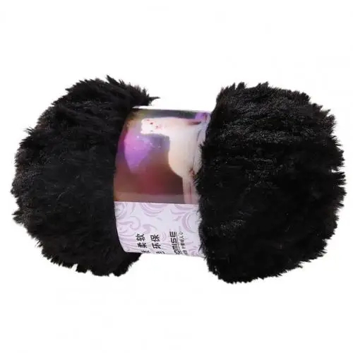 50g/Roll Crochet Thread Yarn Hair Wool Cashmere for Hand Knitting Crochet Sweater Thread Baby Clothes Scarf Fluffy Mink Yarn Black