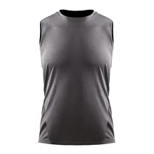 Мужская повседневная быстросохнущая дышащая спортивная одноцветная майка с круглым воротником AH08