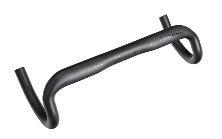Full Carbon Fiber MTB Road Bike Handlebar Black Durable Glossy Curved Bent Grooves Drop Bar 400 420 440mm Bicycle Accessories