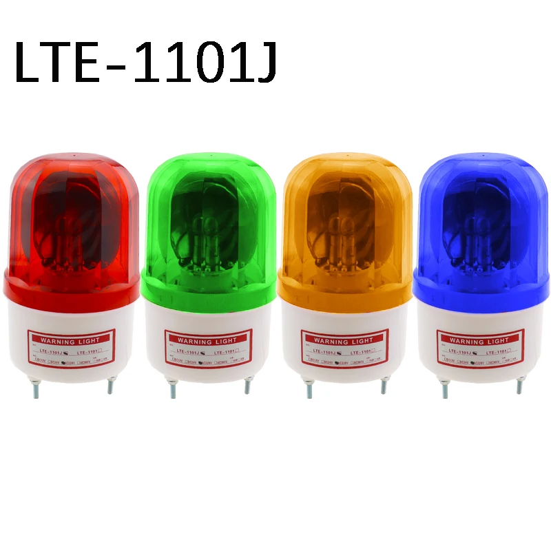 Lámpara de luz de advertencia giratoria para LTE-1101 Industrial, luz indicadora de 12V/24V, 110V/220V, color rojo, amarillo, verde, azul