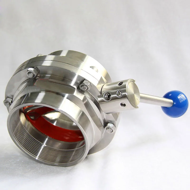 DN80 DN100 санитарный клапан-бабочка из нержавеющей стали 304 Tri Clamp Женская нить для Homebrew