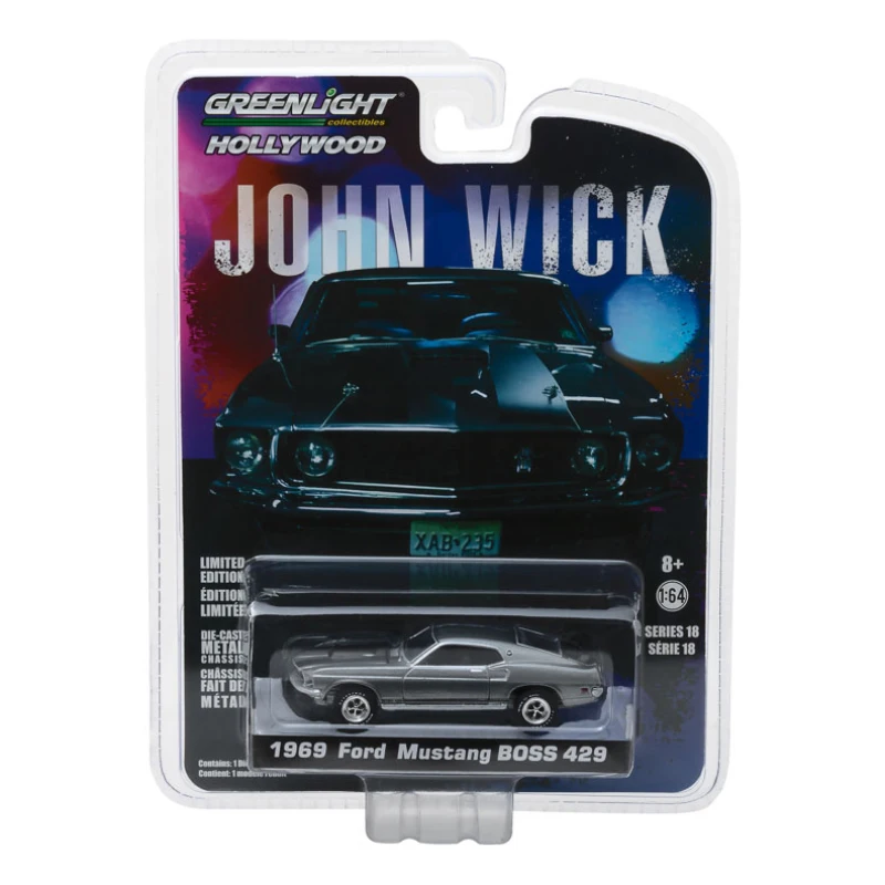  Escala fundida JOHN WICK Ford, modelo de coche, Mustang BOSS, vehículo muscular, regalos coleccionables, juguetes de escena de exhibición