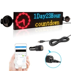 Panneau d'affichage publicitaire Led, 52CM, P4MM, polychrome, Programmable, pour Message défilant, multi langues, décoration de voiture pour nouvel an 