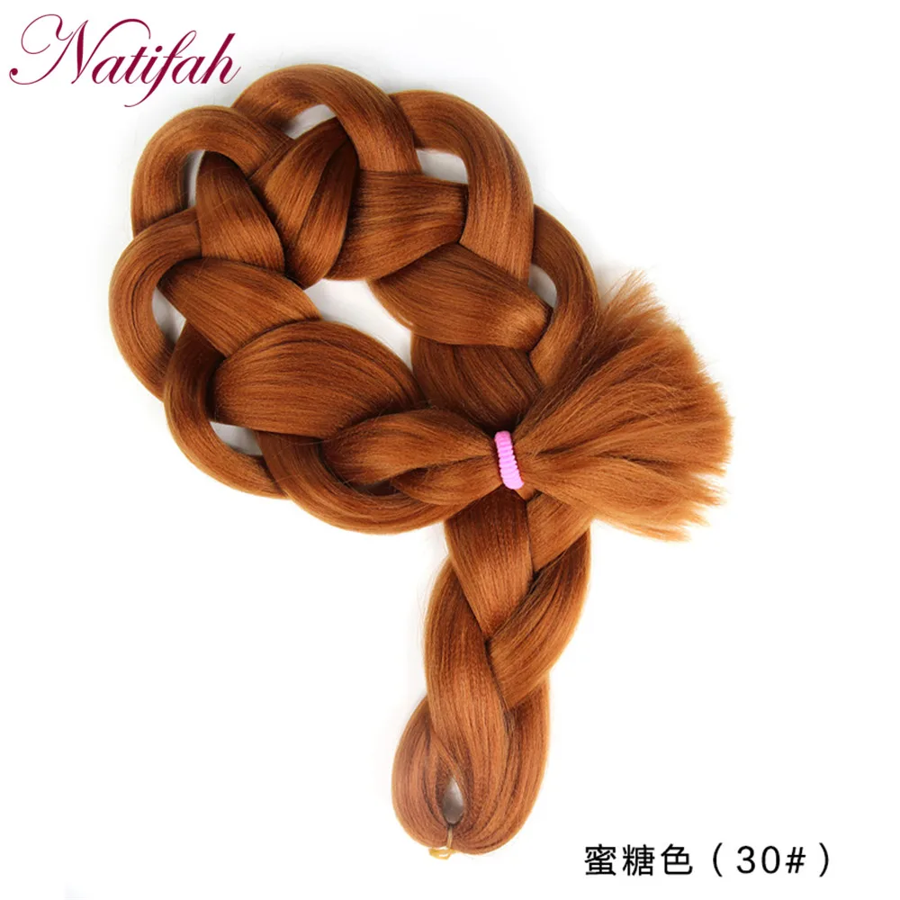 Natifah огромные косички волос 41 дюймов длинные косички волос синтетические волосы Style165g/Pc чистый блонд Розовый Зеленый Черный вязанные косички волос - Цвет: #30