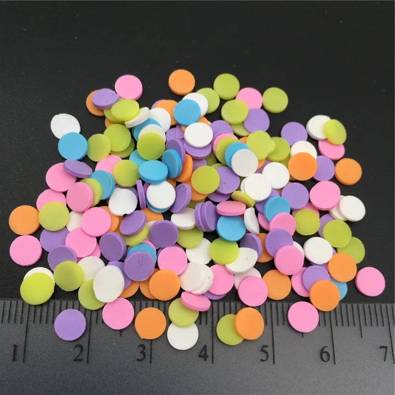 50 г 5 мм Dot Fimo Полимерная глина посыпать для детей Diy, мягкая глина для рукоделия глина/Нейл-арт/украшение для альбома DIY, наполнитель слизи