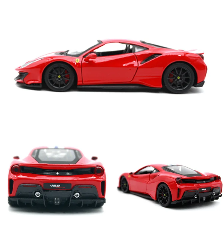 Burago 1:24 модель модели автомобиля из искусственного сплава для Ferrari 488 pista литой под давлением спортивный автомобиль модельные игрушки, коллекционные для мужчин детей Gfit