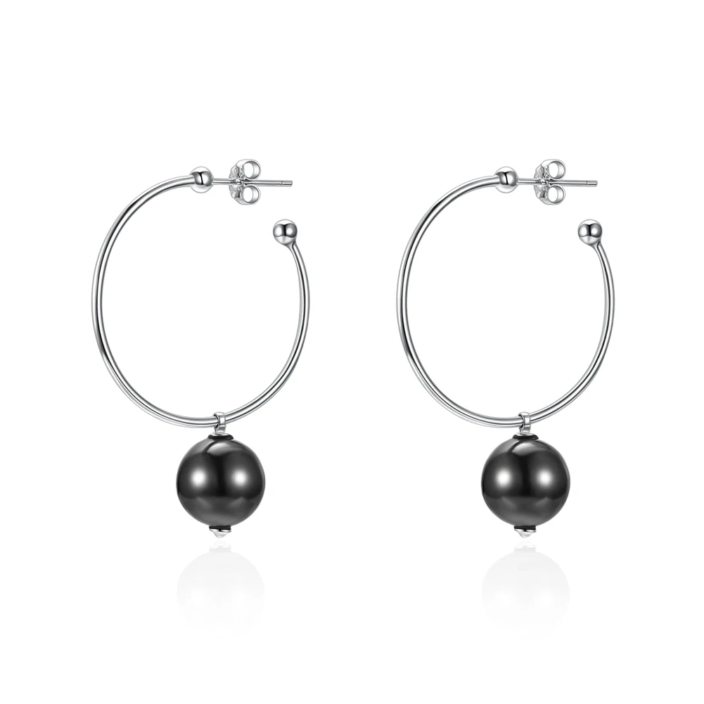 

V762 Top Quality 925 Sterling Silver earring Screw Single Pearl earring For Women Fine Jewelry Collares 9MM
