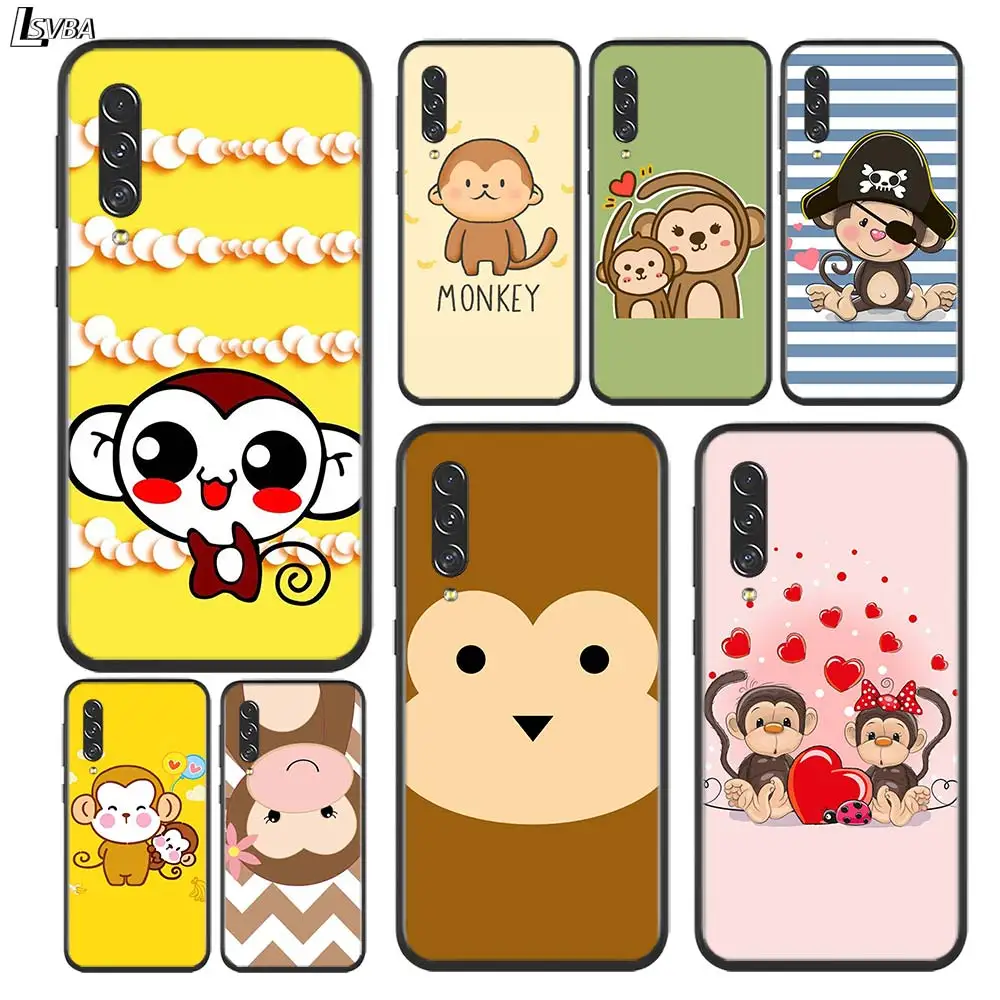 Милый чехол для телефона Cartoo Monkey Samsung Note 20 Ultra Plus A71 A51 5G A21S A41 A31 A10 M60S M40 M30 M20 M10S