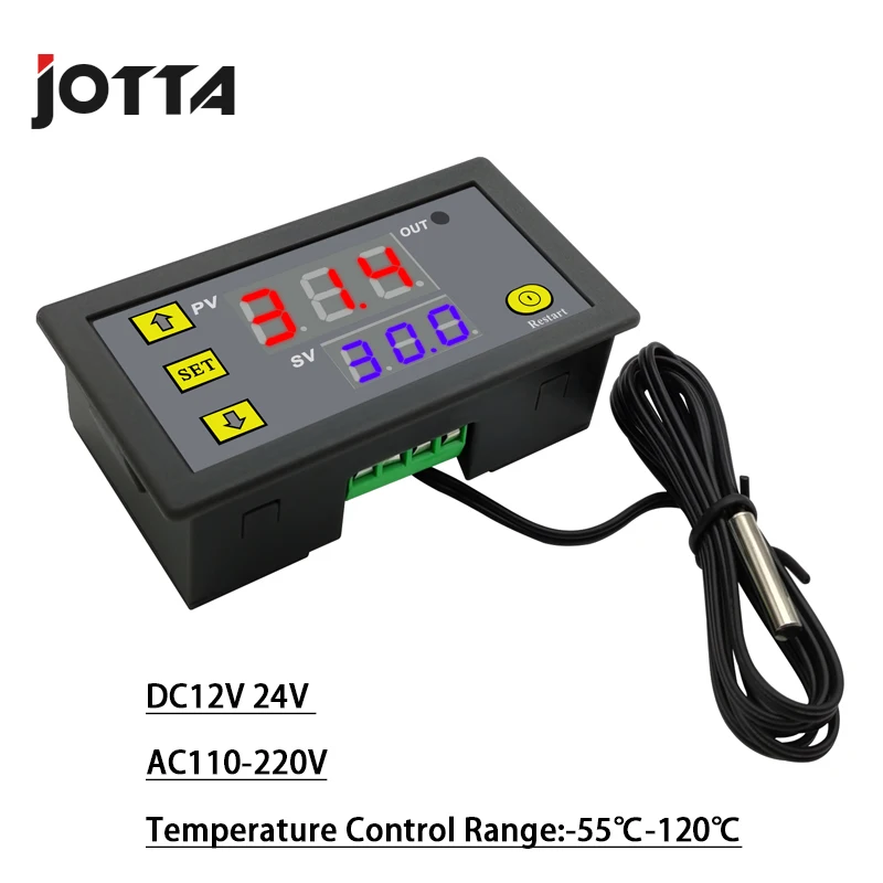 W3230 12V 24V AC110-220V щупа 20A цифровой Контроль температуры светодиодный Дисплей