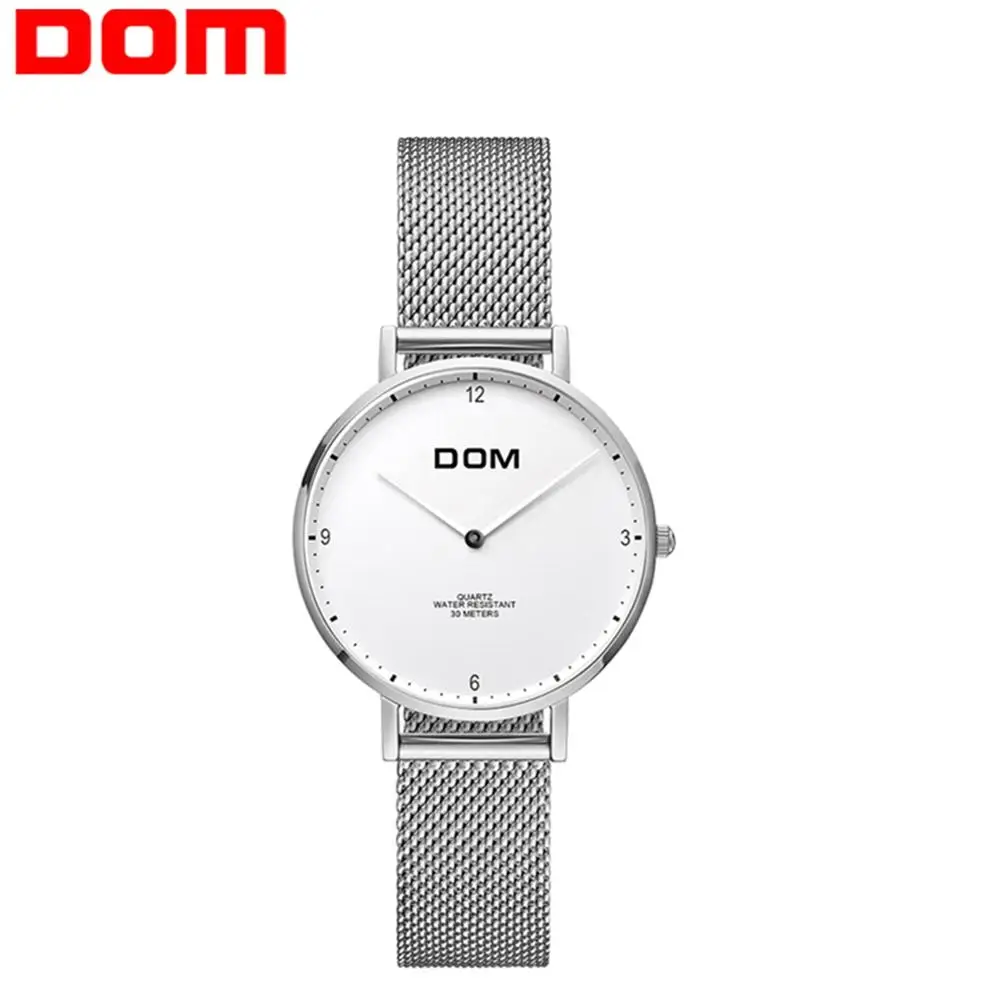 

DOM Women Watch Top Brand Luxury Quartz watch Casual Simple Steel Mesh Strap Ultra Thin Clock Female Waterproof Watch G-36D-7MS