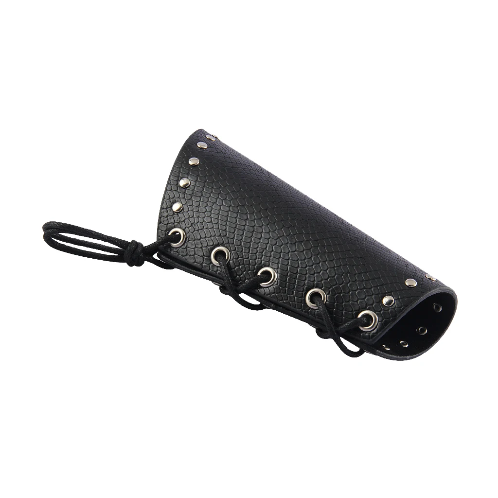 2 Piece Punk Rock Gothic Leather Wrist Bracer Guards Arm Protector Wristband 23.5 x 20cm