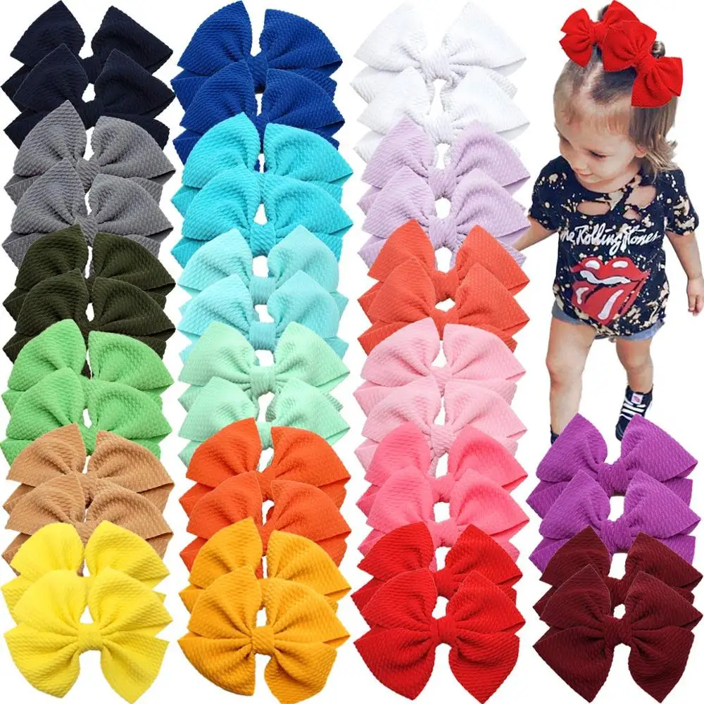 

40pcs/lot 4.5 Inch Baby Girl Hair Bows with Alligator Clips Cloth Headwear Hair Barrettes for Girls Toddler Infants Kids Hair