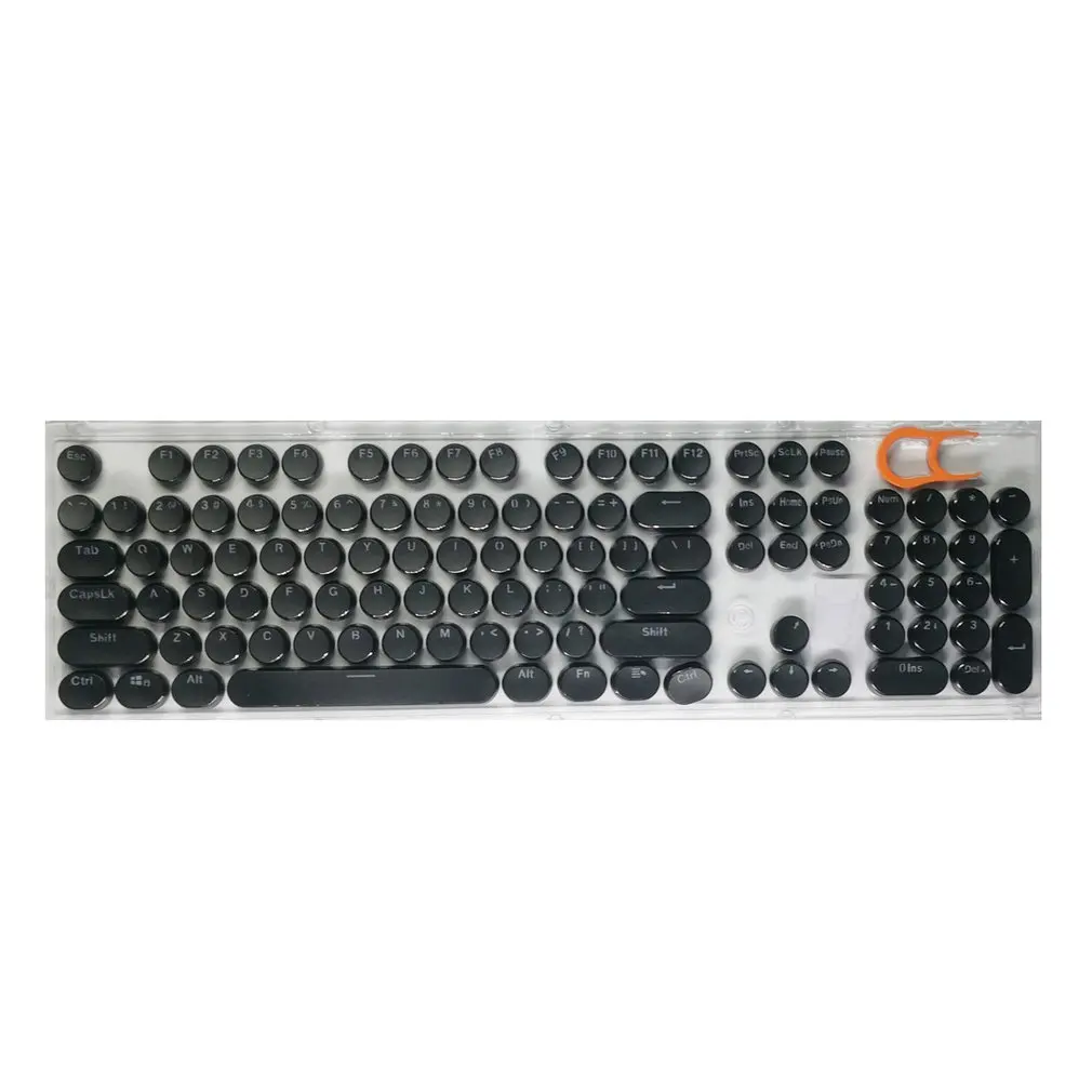

104 Keys Punk Keycap ABS Round Vintage Keycap Transparent DIY Button Cap For 104 Key or 87 Key Mechanical Keyboard