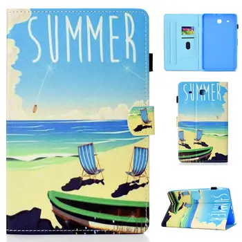 

Case for Samsung Galaxy Tab E 9.6\" SM-T560 T561 9.6 inch Cover Pu Leather Stand Tablet Shell Funda Skin Card Slot Funda coque