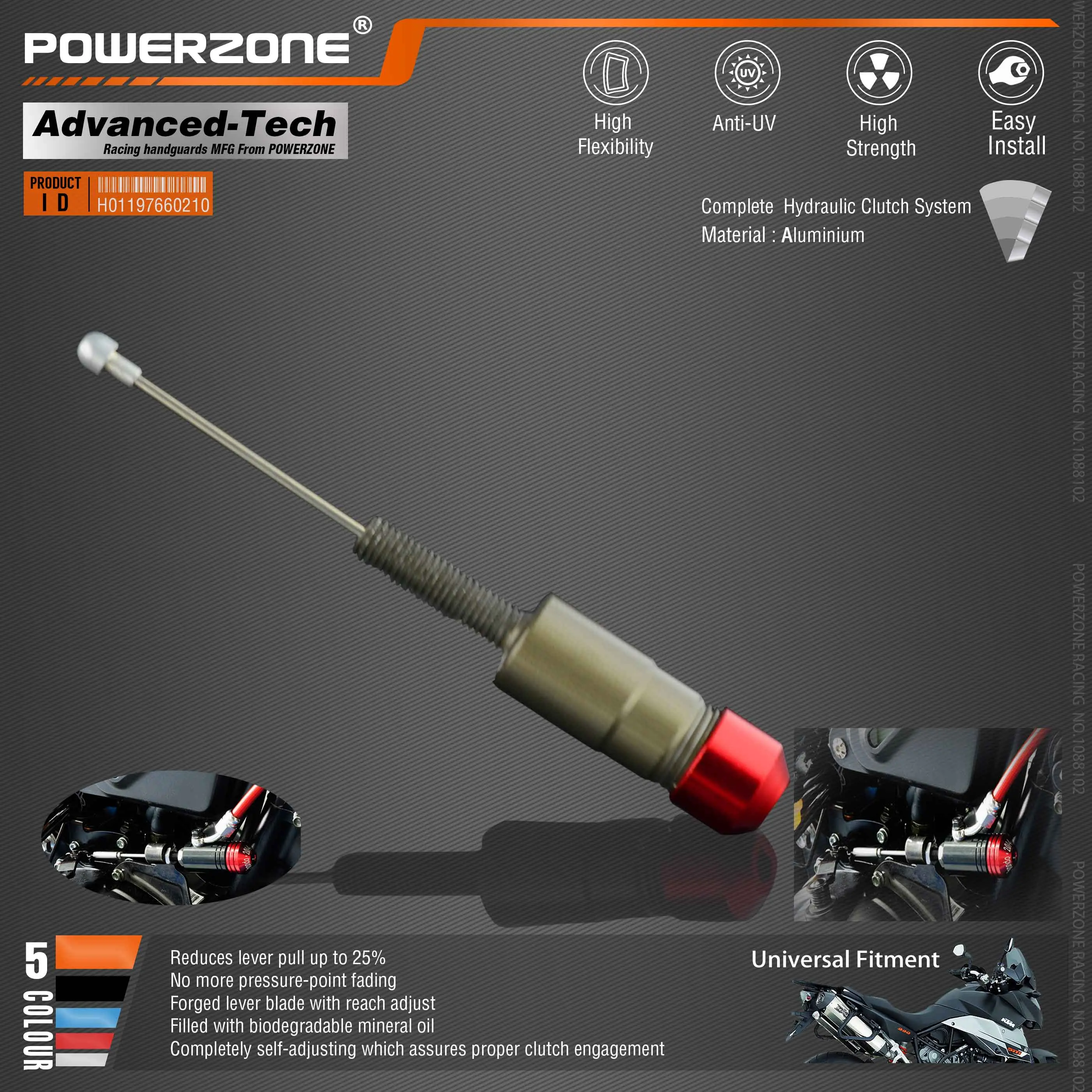 Гидравлическая муфта Powerzone 1200 мм главный цилиндр рычага для 125 250cc вертикального