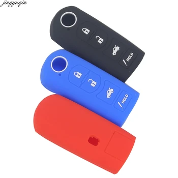 

jingyuqin 10pcs Silicone Car Key Cover Remote Fob Case For MAZDA 3 5 6 Series CX-7 CX-9 Protector 4 Button