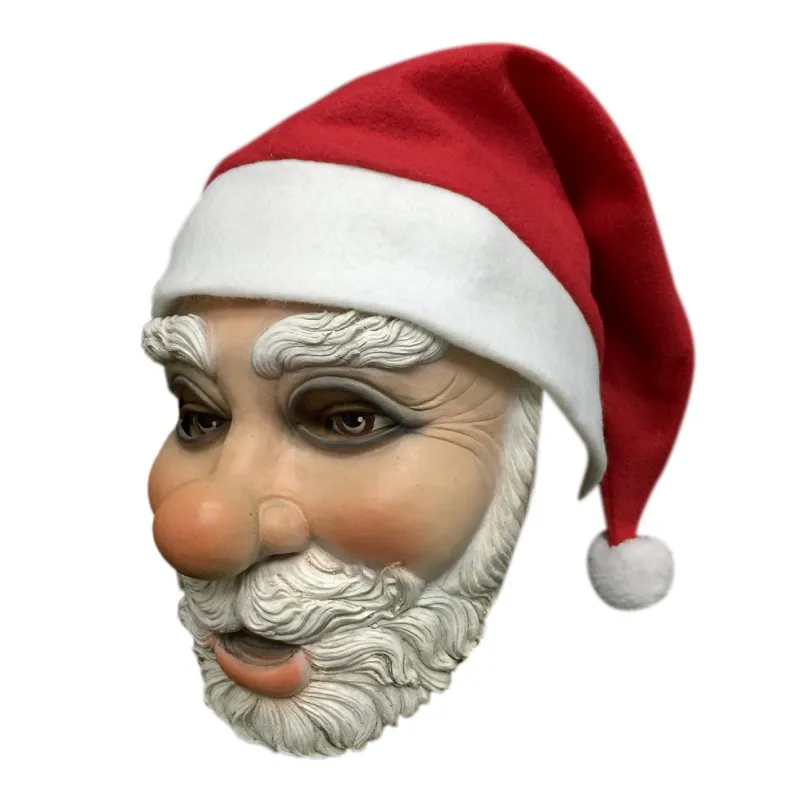 Рождественская одежда, маска, забавная одежда Санты, маска Санта-Клауса, костюм, сделай сам, полностью закрытые Вечерние Маски, рождественские украшения