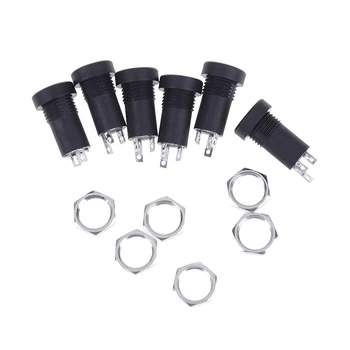 

2Pcs/lot 3.5MM Audio Jack Socket 3 Pole Black Stereo Solder Panel Mount With Nuts Connector Black color