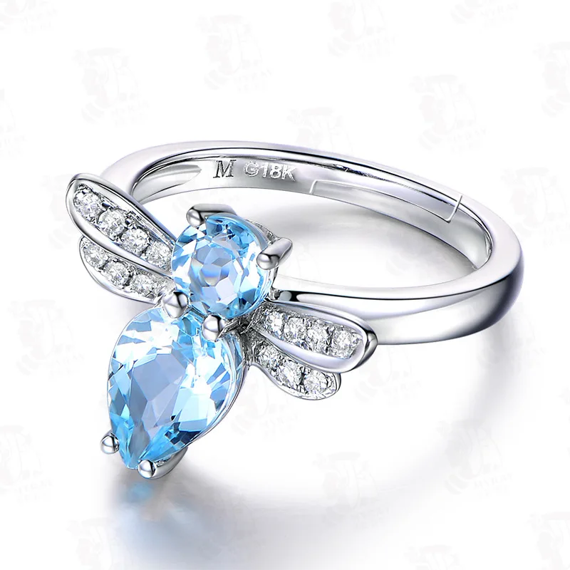 Bague Ringen, новинка, 925, Серебряное Ювелирное кольцо на палец, темперамент, топаз, стрекоза, животное, открытие, регулируемое, милое