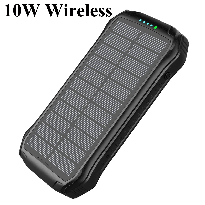 Solar Power Bank PD 18W QC3.0 Two-Way Fast Charge Outdoor Powerbank Phone External Battery Portable Charger Auxiliary Battery powerbank 20000 Power Bank