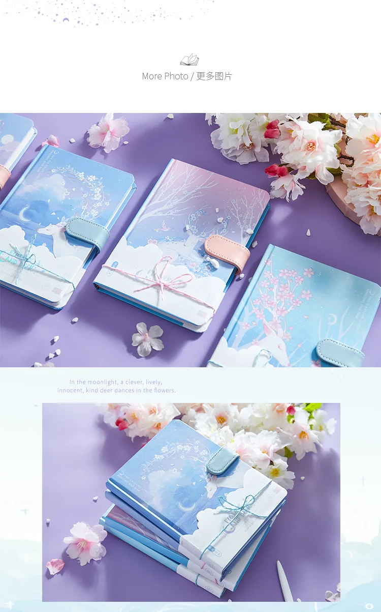 1 шт. светящийся блокнот Kawaii Elk, нарисованный на внутренней странице, магнитный блокнот-планировщик, книга для девочек, дневник Palnner, школьный стационарный