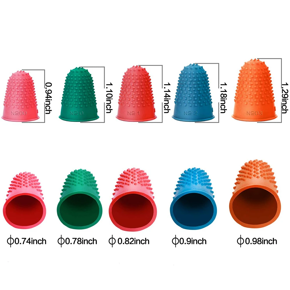 16PCS Silicone Thimble Finger Pads Assorted Colors Finger Protector Covers  Rubber Finger Tips for Embroidery Paperwork Cutting - AliExpress