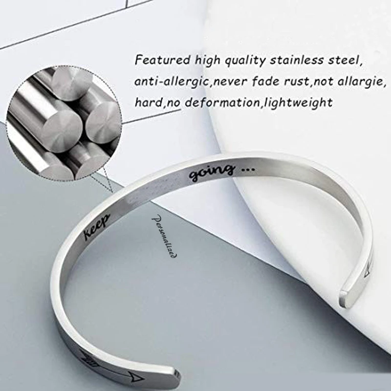 Bracciale da donna personalizzato - medaglione in acciaio con incisione gratuita - 2526