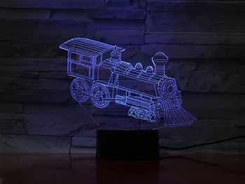 

3D Lamp Old Train Colorful Decoration for Living Room Best Present for Children 7 Color with Remote Usb Led Night Light Lamp