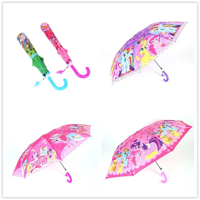 Детский зонтик Дисней, замороженный Человек-паук, София, пони, Микки, Минни, автомобиль, складной зонтик, зонтик для мальчиков, зонтик для девочек, детские подарки - Цвет: pony
