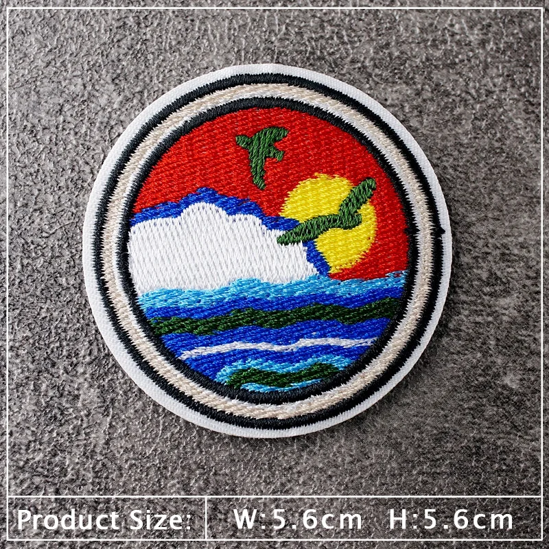 MUSIC WOLF ROCK AND ROLL Patch Embroidery Applique Ironing Sewing Supplies Decorative Badges For Clothing Accessories MAKE WISH 