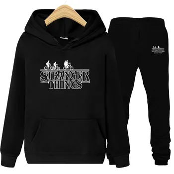 

2020 Fashion Stranger Things Hoodie Sweatshirt Men's Hoodie + Sweatpants Set Warm Wool Hooded Tracksuit Men