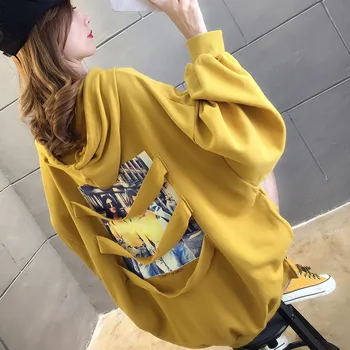 

Large Size New 2020 Spring Autumn Women's Clothing Loose BF Korean Long Sleeve Sweatshirts & Hoodies Female casual Jacket b150