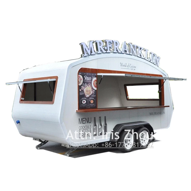 

New design hotdog food kiosk food trailer multifunctional unique shape mobile food cart