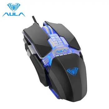 

AULA H508 Wired Gaming Mouse Side Wings 7 Buttons 4800DPI Ergonomic USB Mouse Optical Backlight Mause for Desktop Laptop Gamer