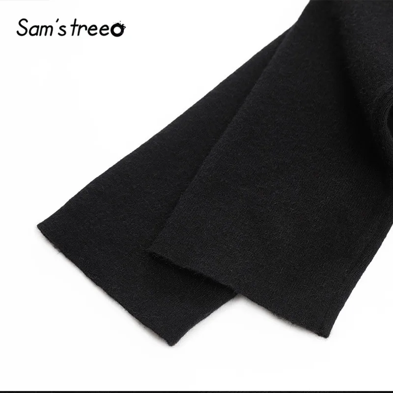 SAM'S TREE черное элегантное асимметричное платье-свитер женская одежда Осенняя рабочая одежда с длинным рукавом офисные женские платья