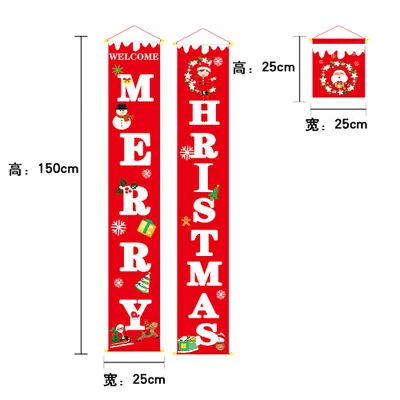 Новые рождественские украшения для дома, кухни, Скалка, фартук, висячий флаг, муфта, Настольная дорожка, наклейка, рождественские принадлежности - Цвет: Couplet B