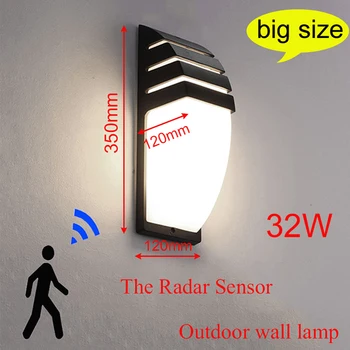

Outdoor led waterproof wall lamp Radar motion sensor courty garden porch light 12W High brightness AC85--265V