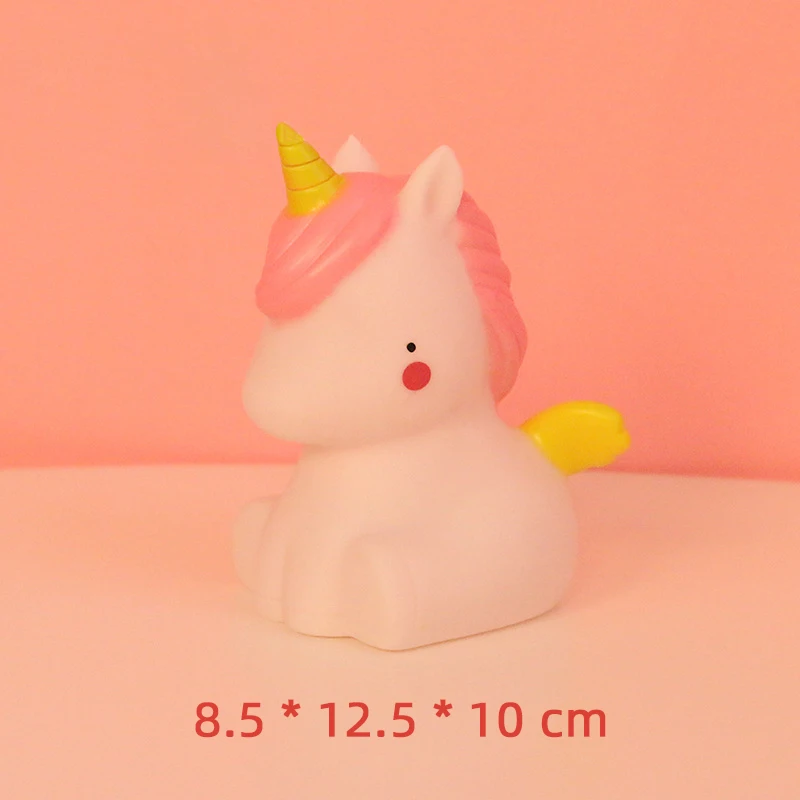 New unicorn Мультяшный Единорог, кнопочный Ночной светильник на батарейках, Детский Светильник, детская лампа для спальни, для сна, для детей, игрушки для девочек, рождественский подарок - Испускаемый цвет: New unicorn